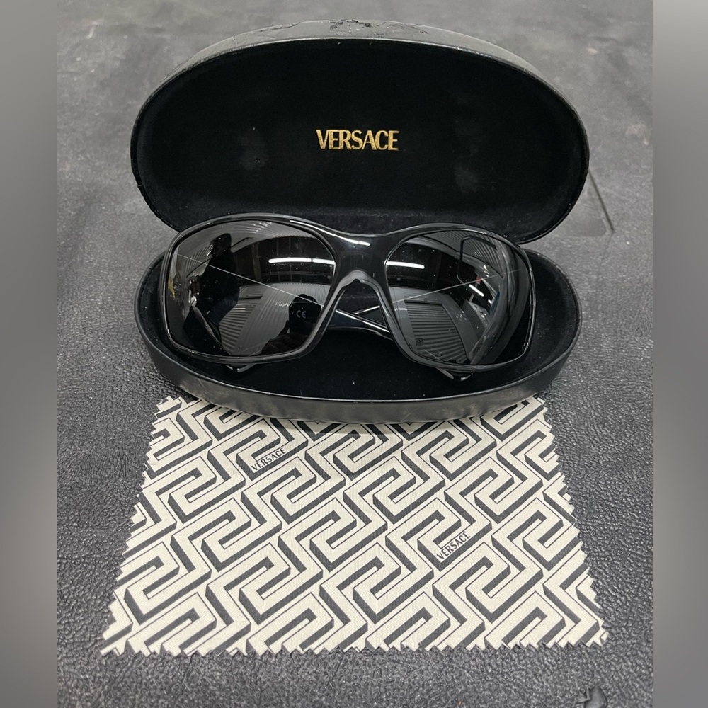 Vintage Versace Black Acetate Sunglasses